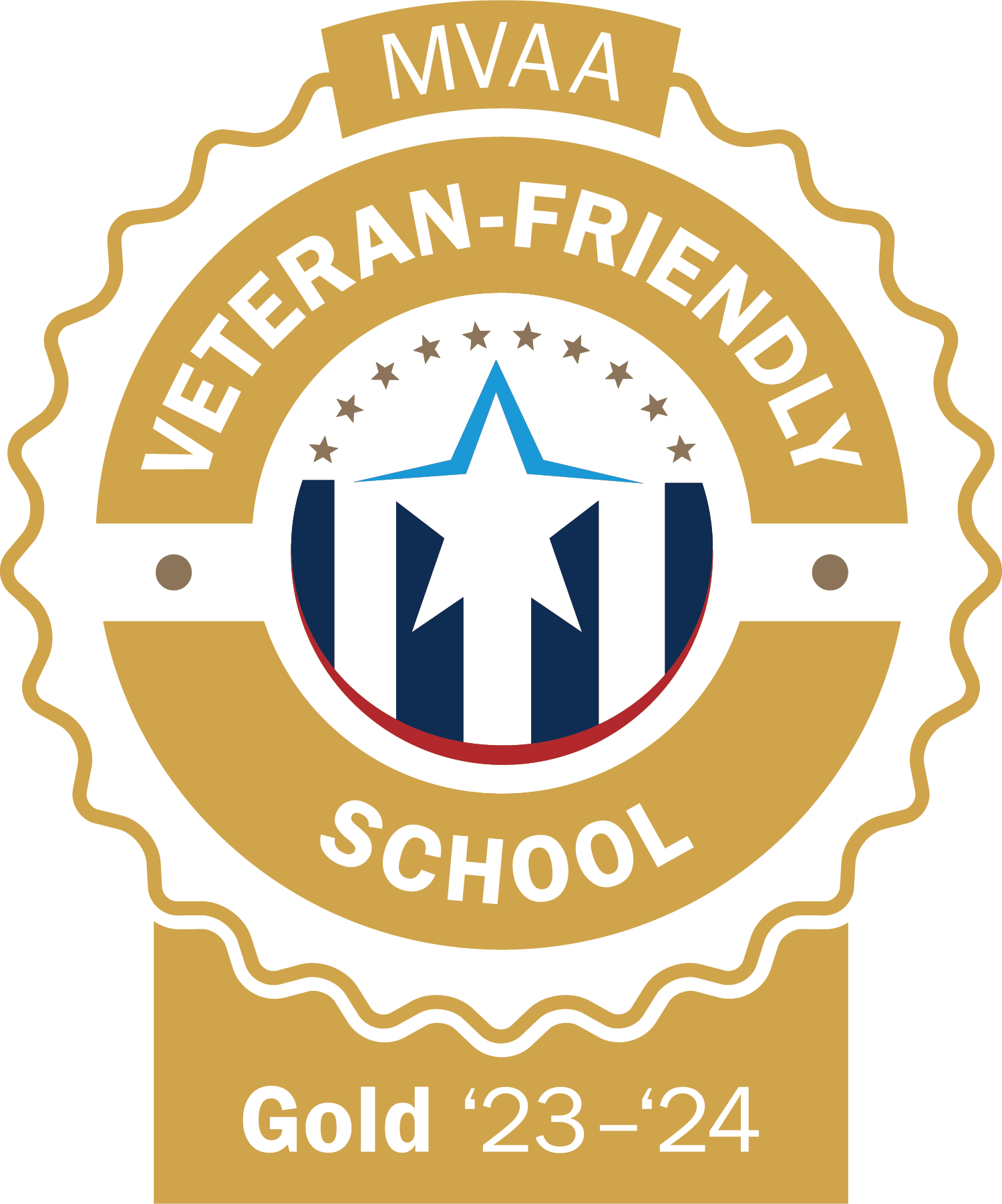 Veteran Friendly School Gold logo