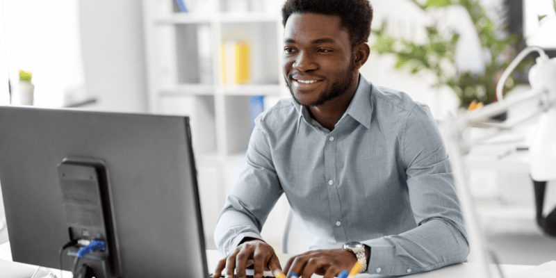 Man working on computer