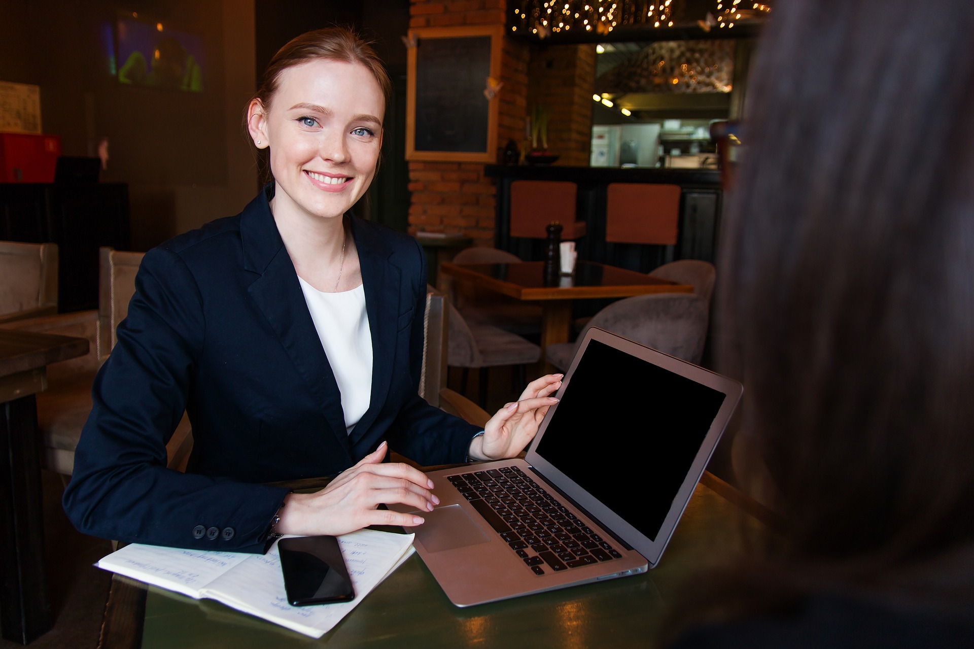 Adult student at computer