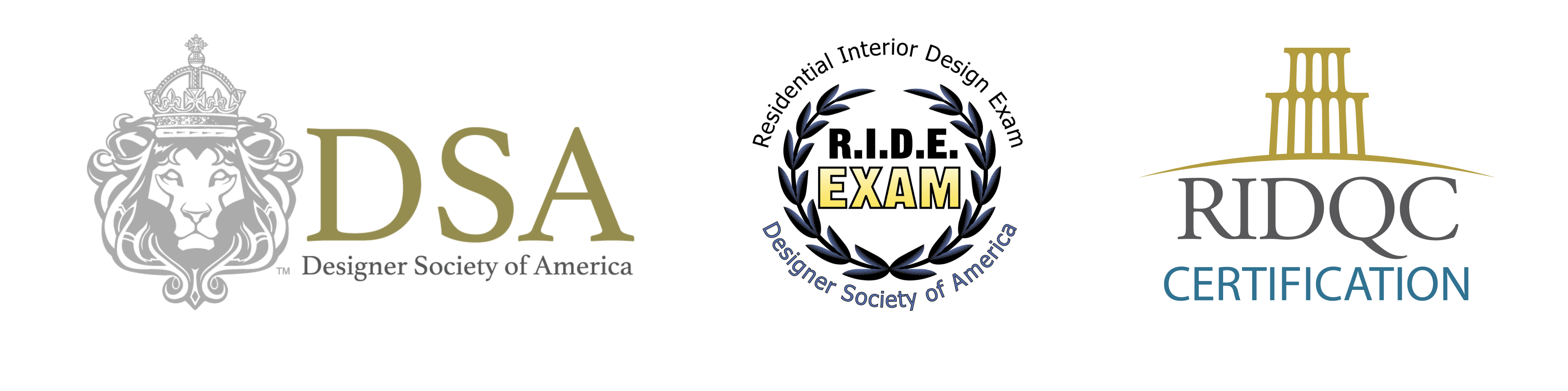 Logos of certifications: DSA, RIDE Esam, RIDQC Certification
