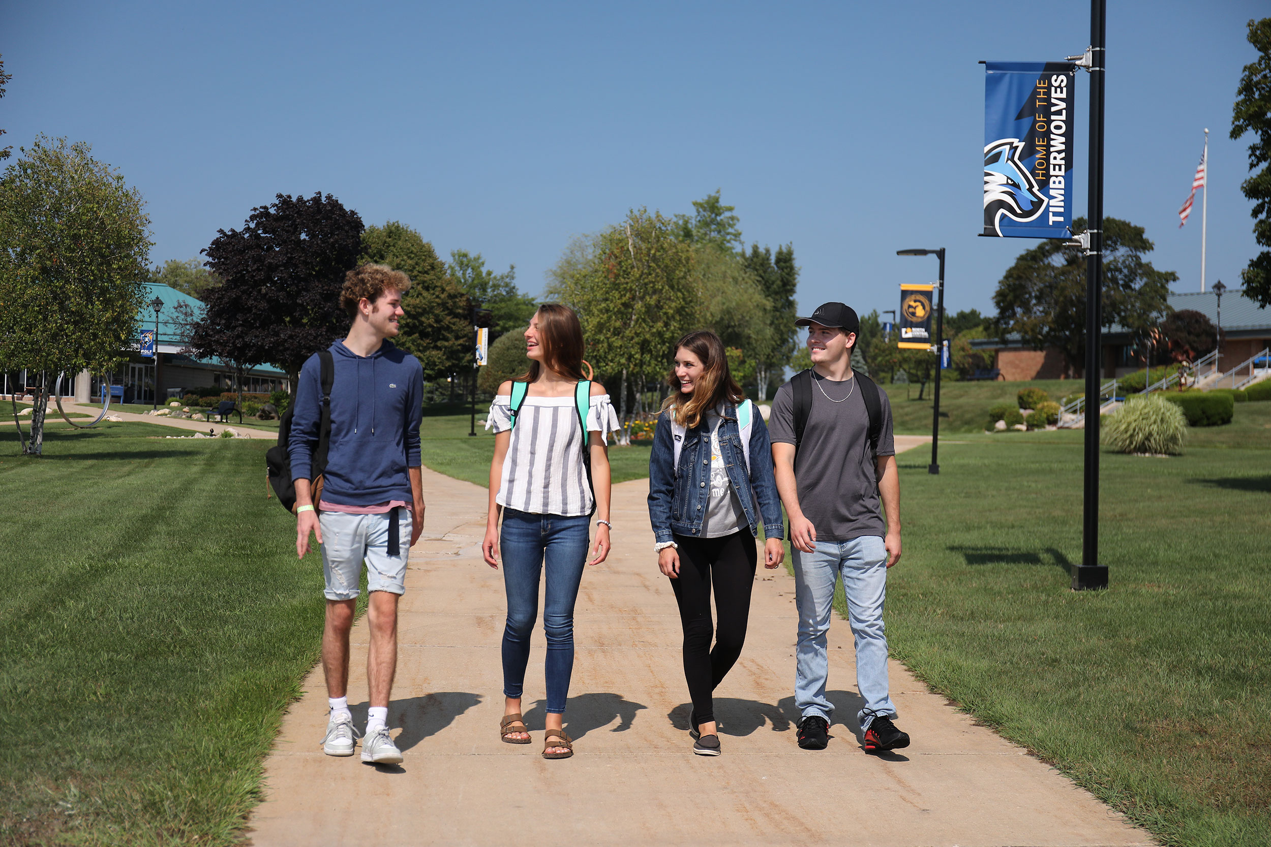 Students touring campus
