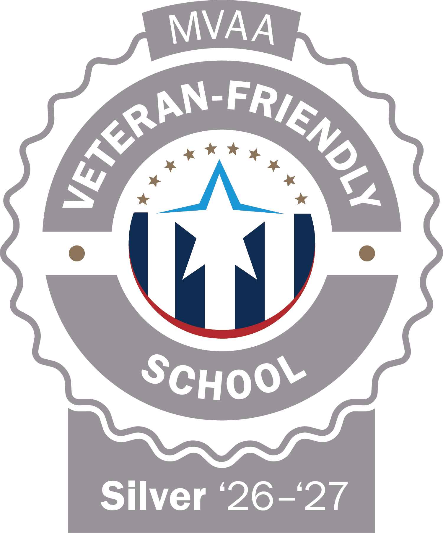 MVAA Veteran-Friendly School Silver '26-27 logo designation