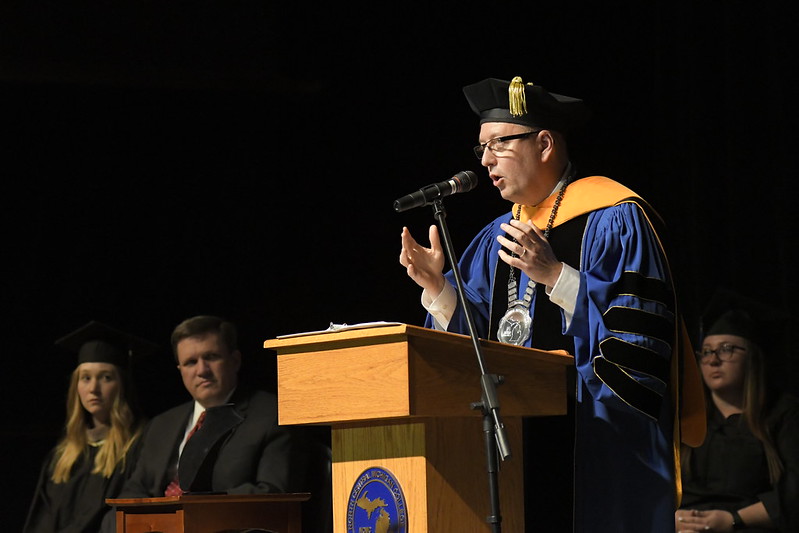 President speaking at podium