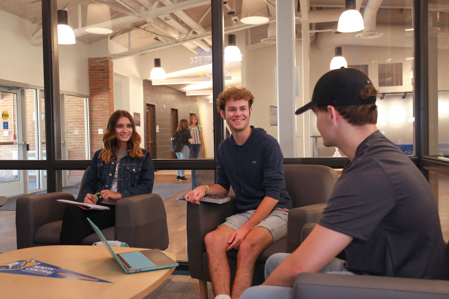 Three students studying together