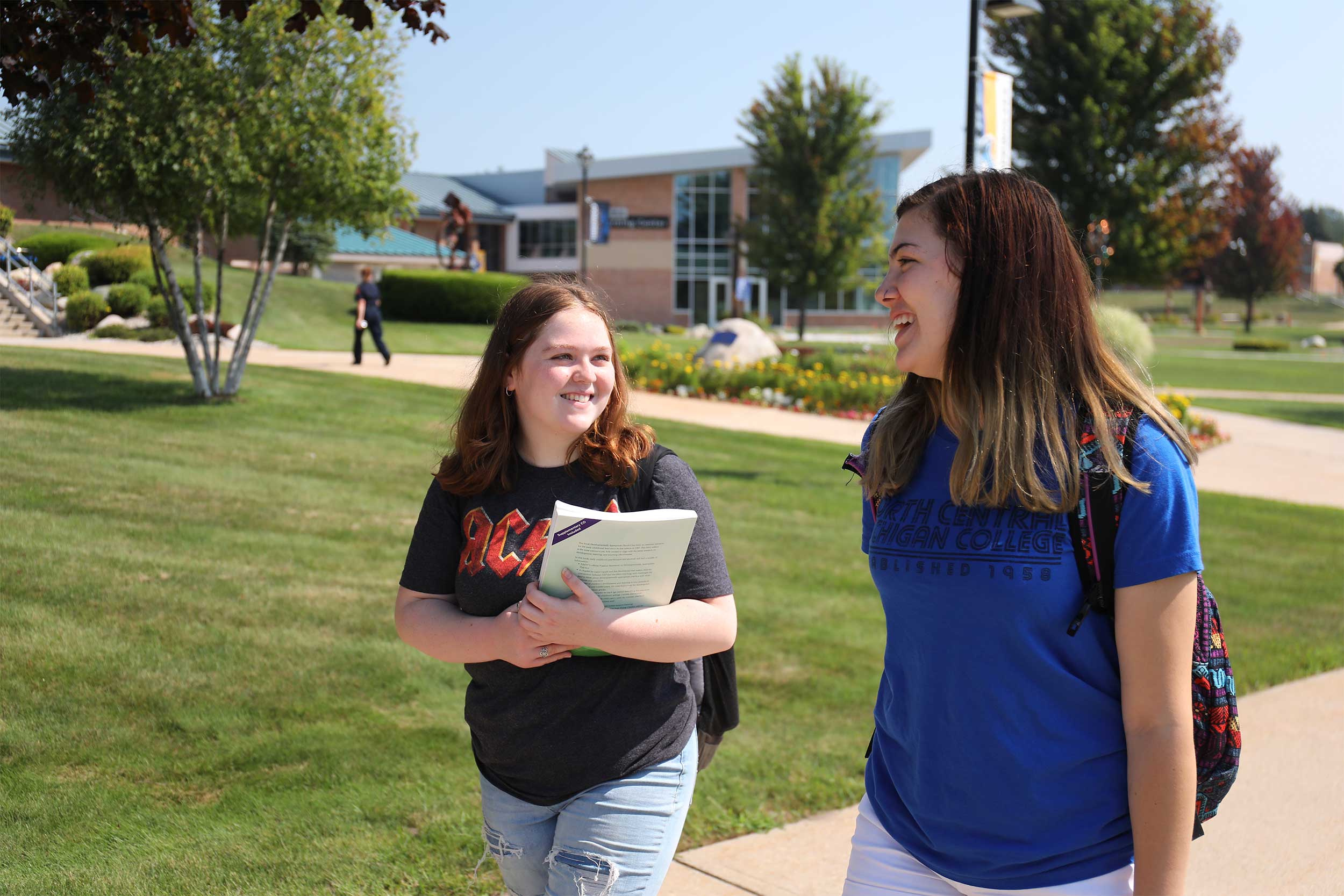 Students walking on campus