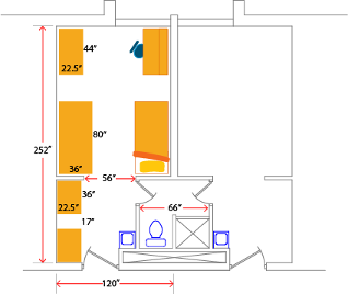 NCMC Dorm Room floor plan